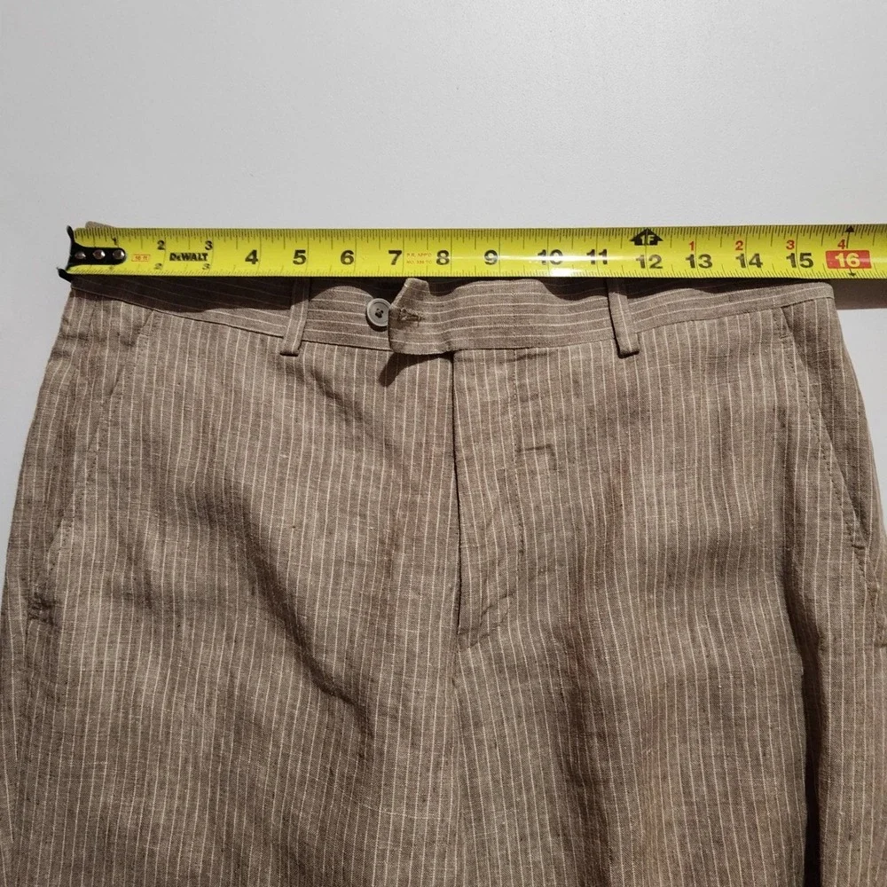 Bar III 100% Linen Pinstripe Pants Trousers Men's 30x31 Slim Fit Flat Front